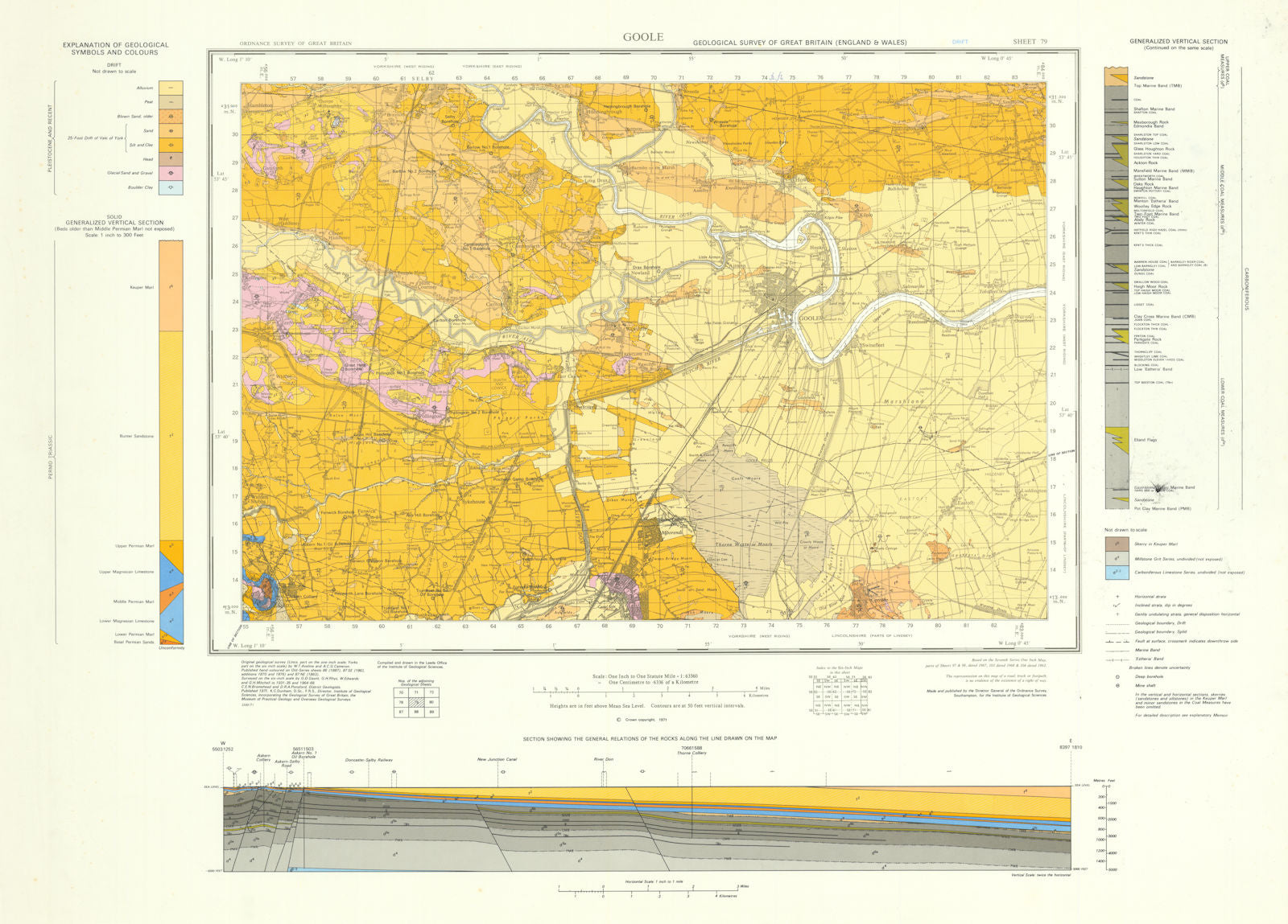 Goole geological survey sheet 79 drift River Ouse Humber Fields Thorne 1971 map